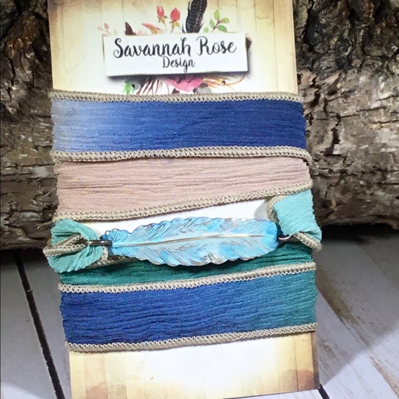 Hand Dyed Silk Wrap Bracelet - Picture 1 of 8